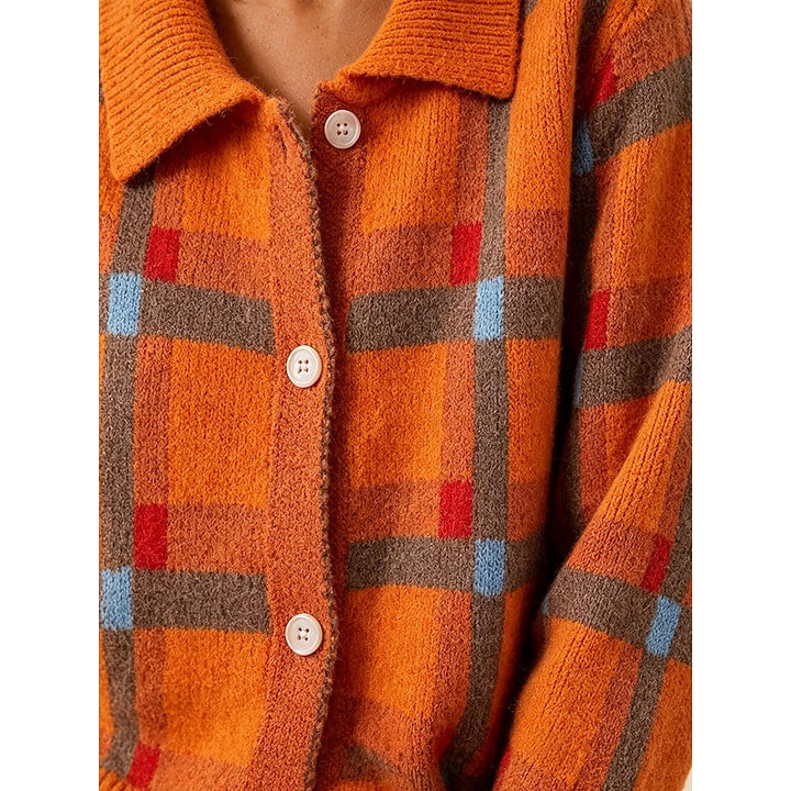 Lorraine | Checked Button-Front Cardigan