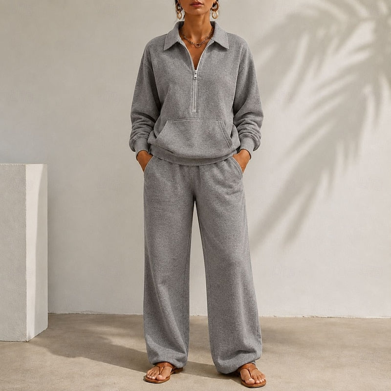 Adriana | Relaxed Zip-Collar Two-Piece Set