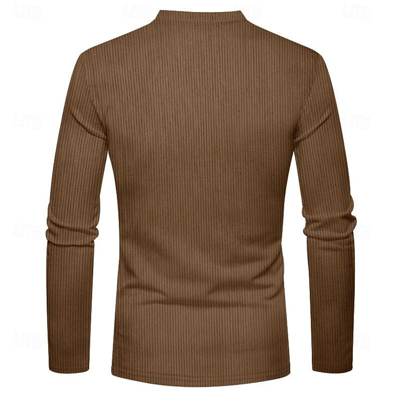 Foster | Ribbed Long-Sleeve Henley Shirt