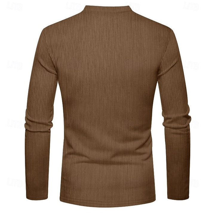 Foster | Ribbed Long-Sleeve Henley Shirt