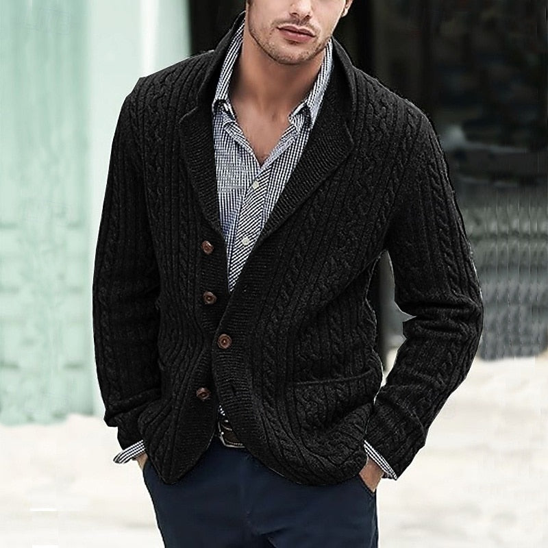 Corbin | Cable-Knit Button Cardigan