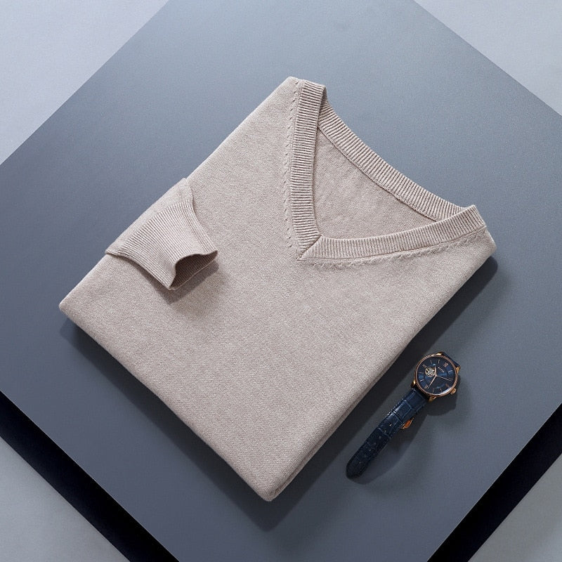 Damian | Refined V-Neck Jumper