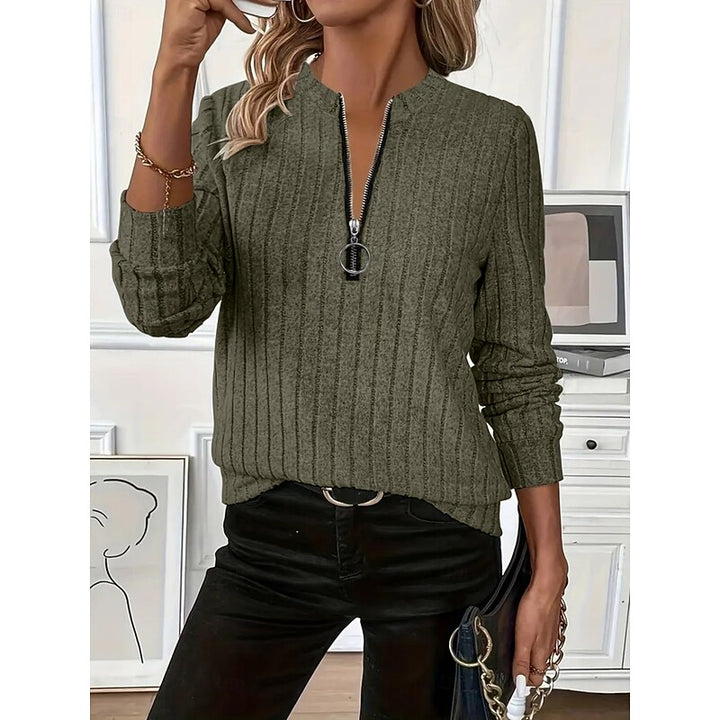 Tamara | Zip-Neck Ribbed Top