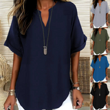 Margaux | Stylish Mid Sleeve V-Neck Blouse
