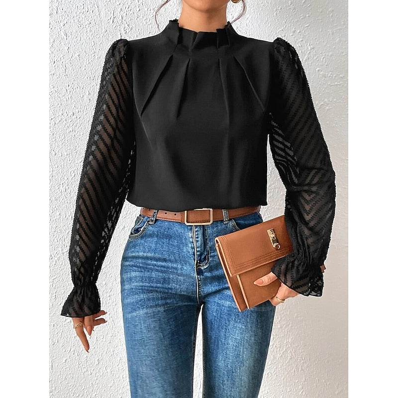 Maribel | Elegant High-Neck Blouse