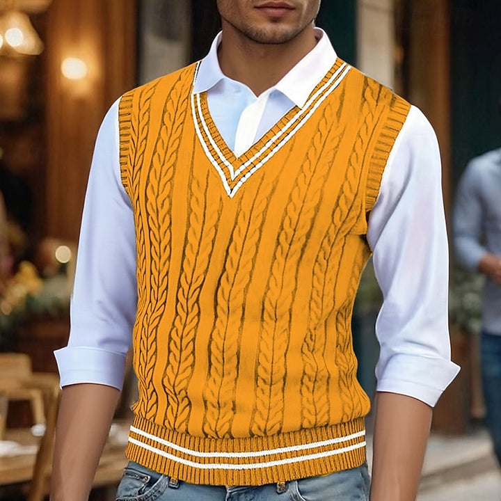 Percy | Cable-Knit V-Neck Sweater Vest
