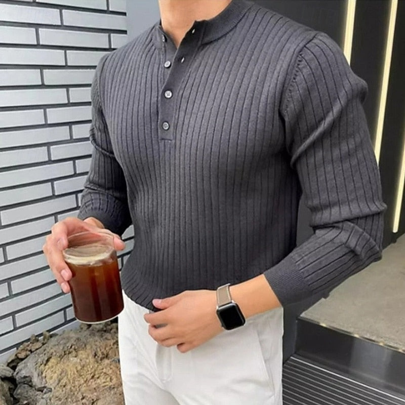 Declan | Ribbed Henley Jumper
