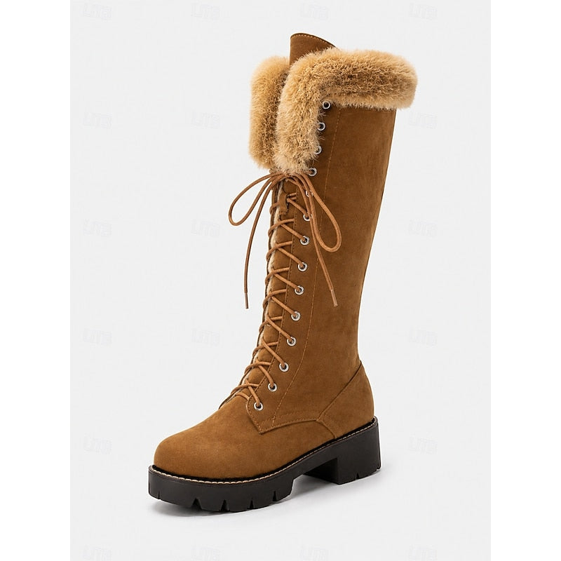 Brenna | Cosy Fur-Trimmed Knee-High Boots