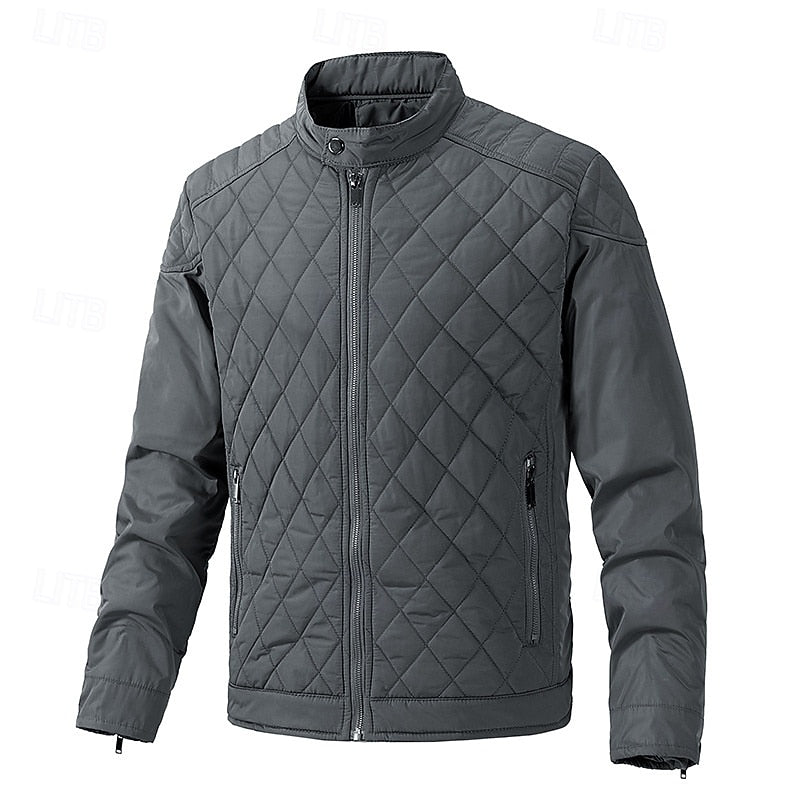 Carter | Diamond-Quilted Stand-Collar Jacket