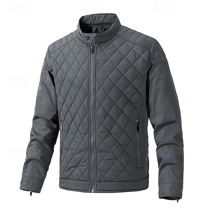 Carter | Diamond-Quilted Stand-Collar Jacket