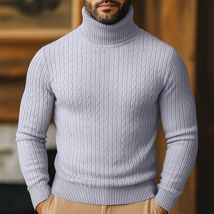 Hollis | Cable-Knit Roll Neck Jumper