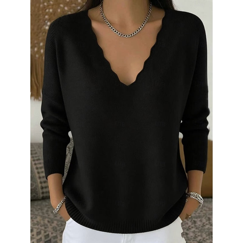 Margaret | Scalloped V-Neck Halloween Jumper