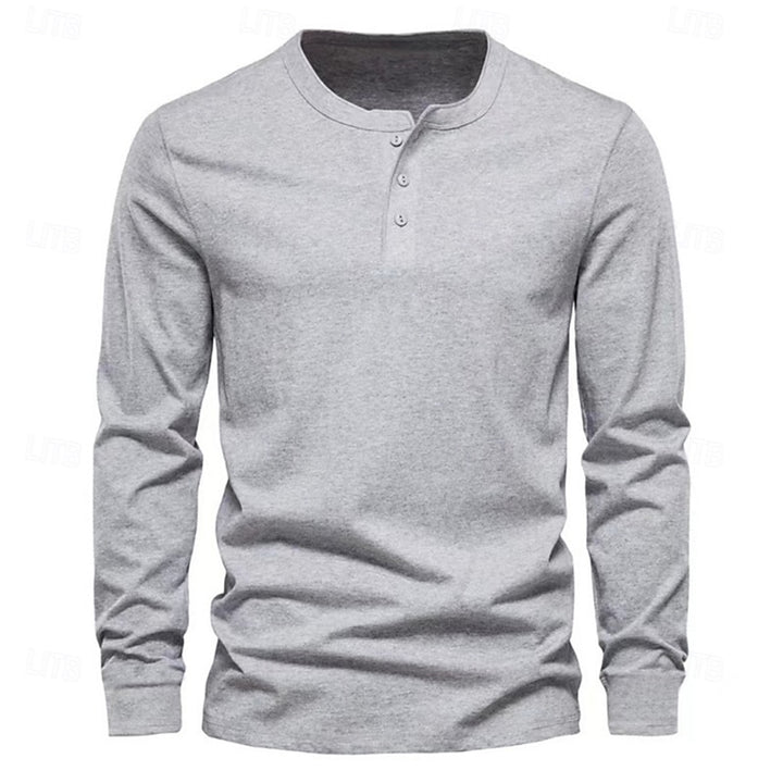 Grant | Classic Button-Neck Henley Shirt