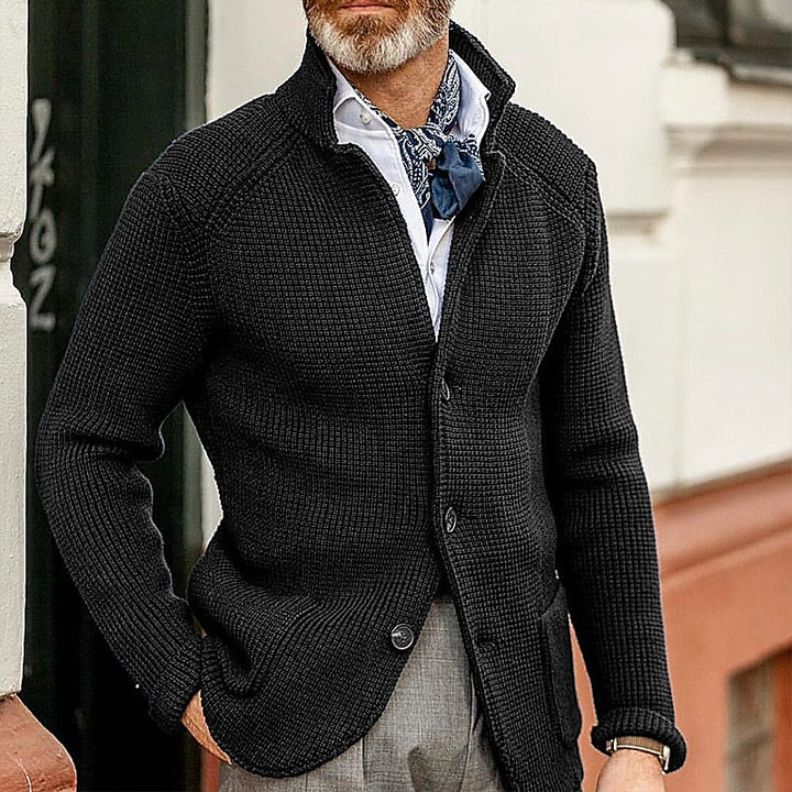 Sinclair | Textured Stand-Collar Cardigan