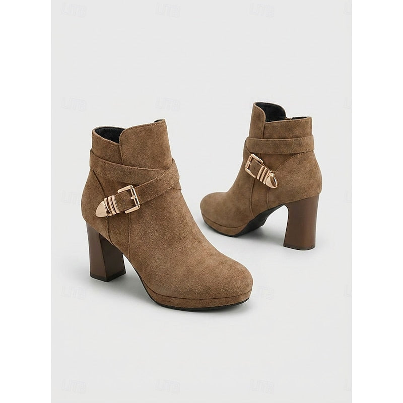 Mabel | Buckle-Strap Heeled Ankle Boots