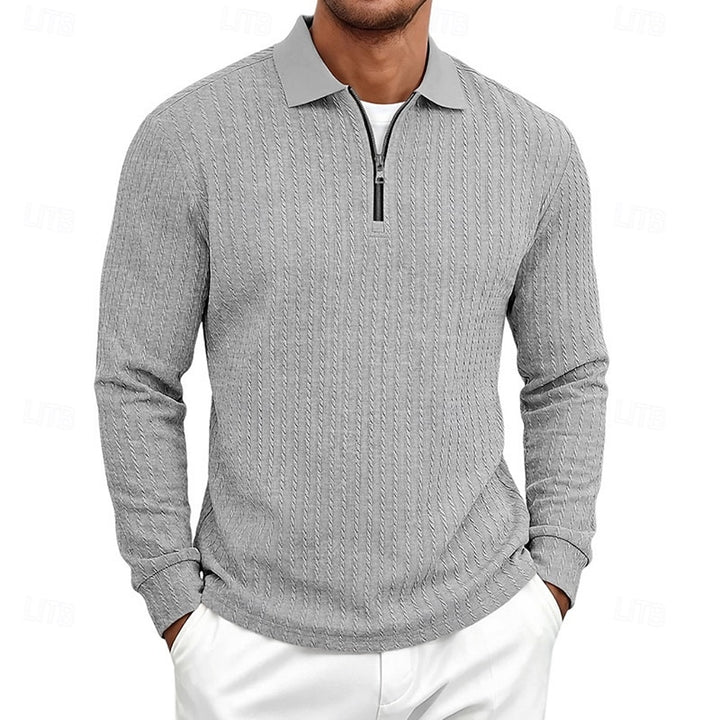 Bryson | Textured Quarter-Zip Polo Shirt