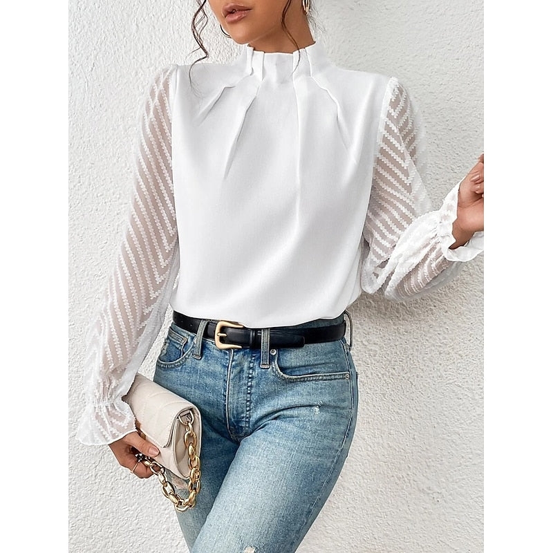 Maribel | Elegant High-Neck Blouse