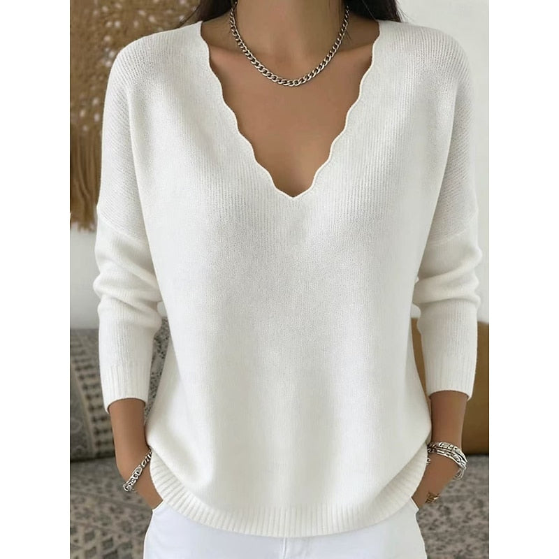 Margaret | Scalloped V-Neck Halloween Jumper