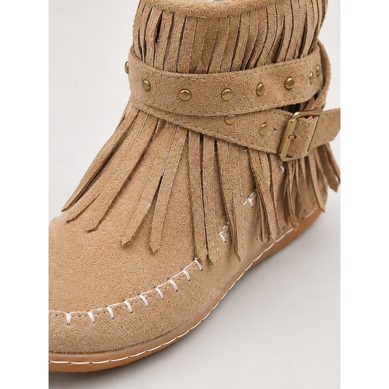 Maren | Fringed Western Ankle Boots