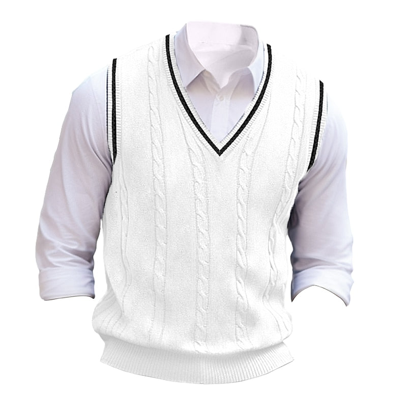 Clive | Cable-Knit V-Neck Sweater Vest