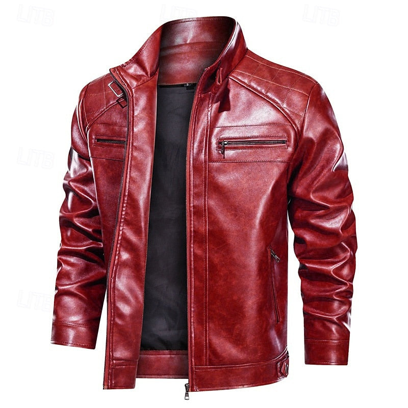 Leon | Classic Stand-Collar Biker Jacket