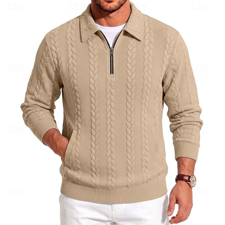 Gordon | Textured Quarter-Zip Polo Jumper