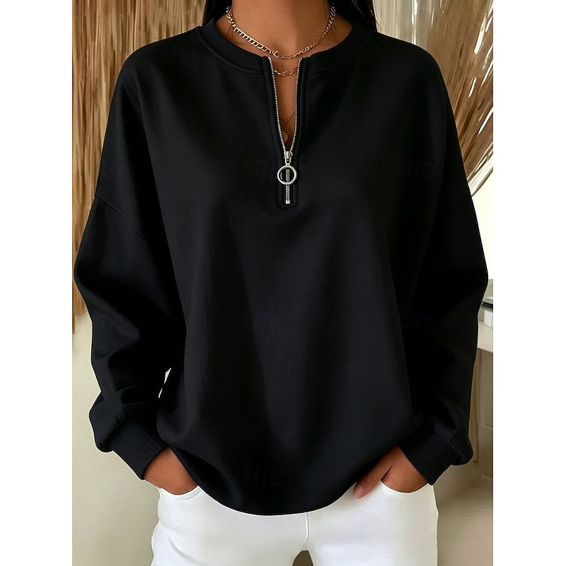 Delphine | Relaxed Half-Zip Sweatshirt