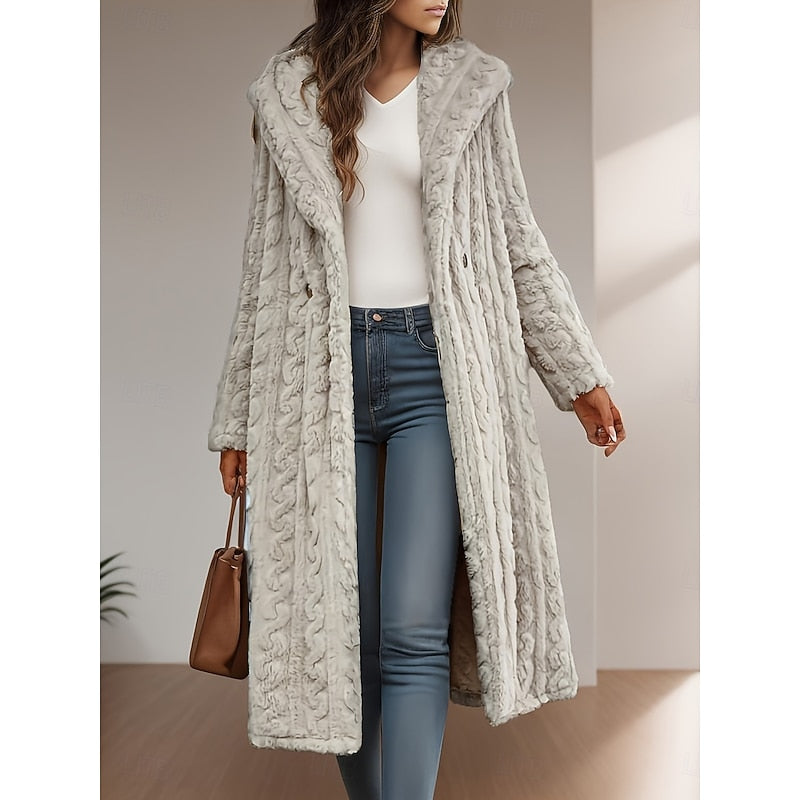 Marion | Longline Hooded Open-Front Coat