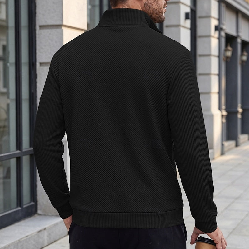 Grady | Textured Quarter-Zip Pullover