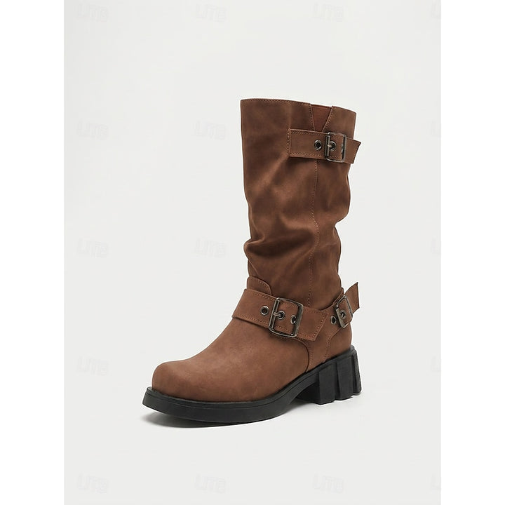 Ramona | Vintage Buckle Biker Boots