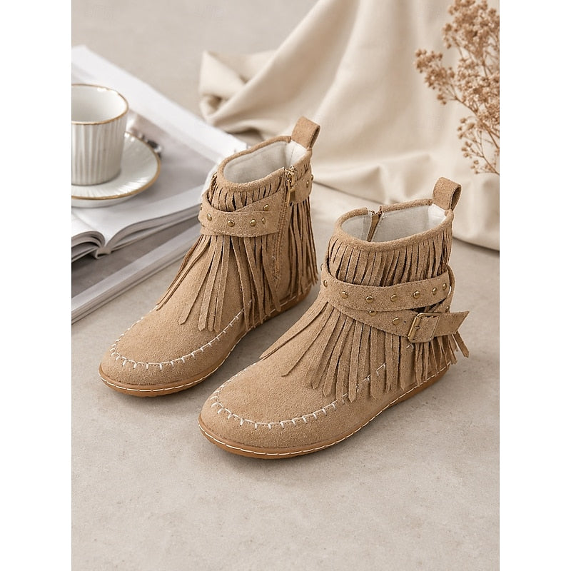 Maren | Fringed Western Ankle Boots