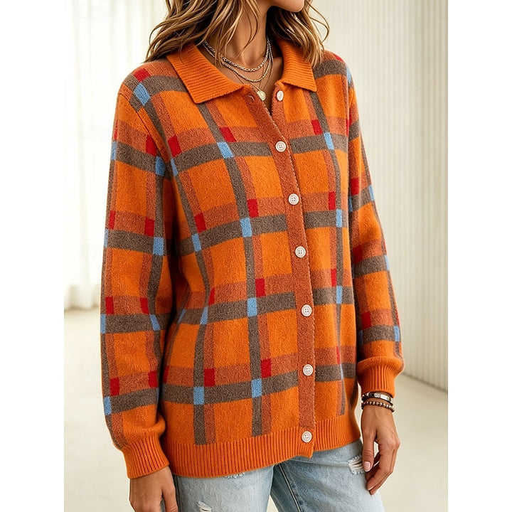 Lorraine | Checked Button-Front Cardigan