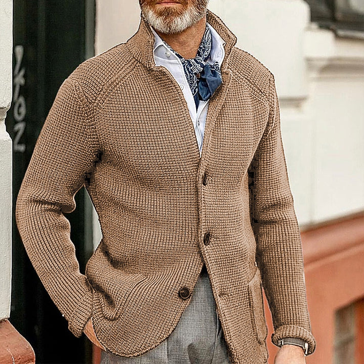 Sinclair | Textured Stand-Collar Cardigan