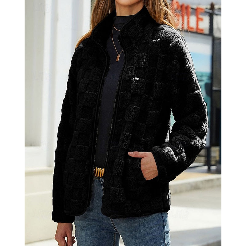 Rosabel | Textured Stand-Collar Jacket