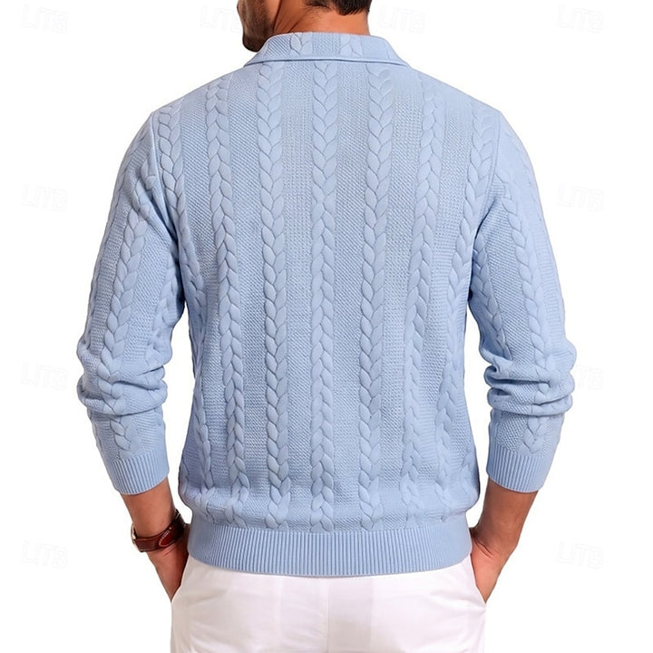 Gordon | Textured Quarter-Zip Polo Jumper