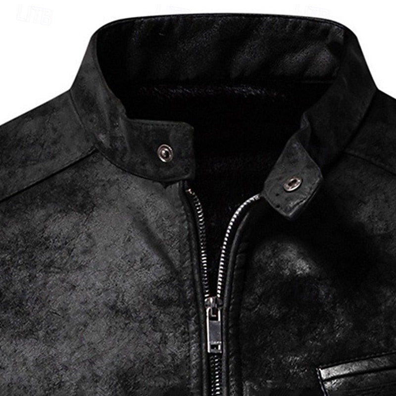 Malcolm | Classic Stand-Collar Biker Jacket