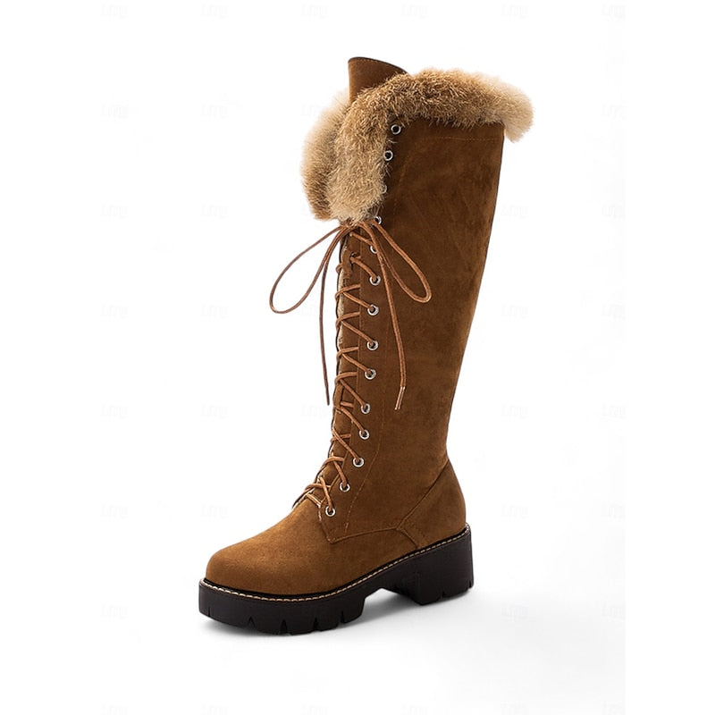 Brenna | Cosy Fur-Trimmed Knee-High Boots