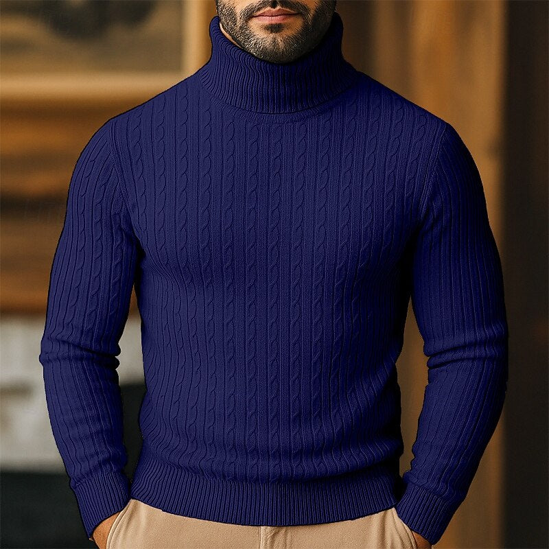 Hollis | Cable-Knit Roll Neck Jumper