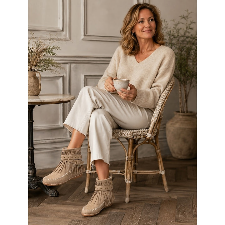 Maren | Fringed Western Ankle Boots