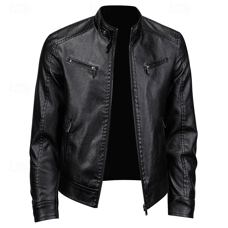 Caleb | Stand-Collar Moto Jacket