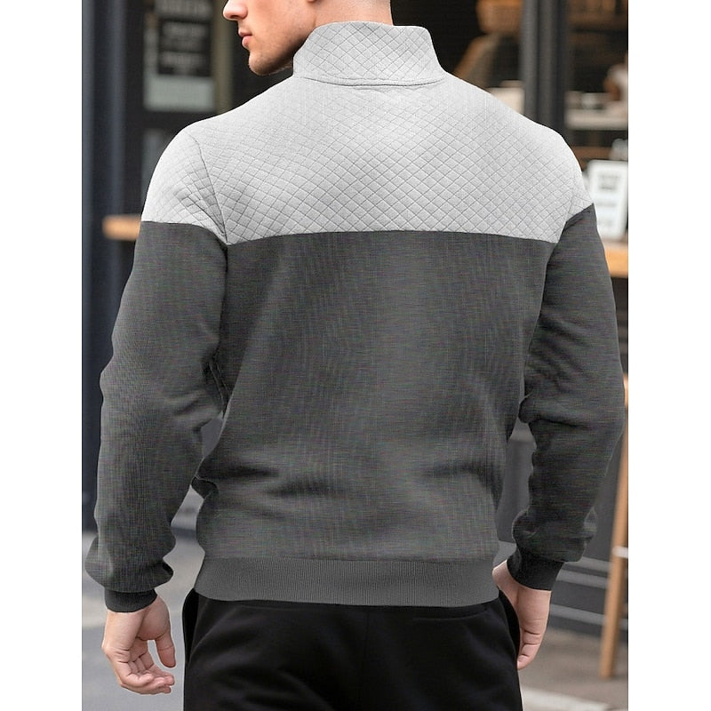 Harvey | Colour-Block Quarter-Zip Pullover