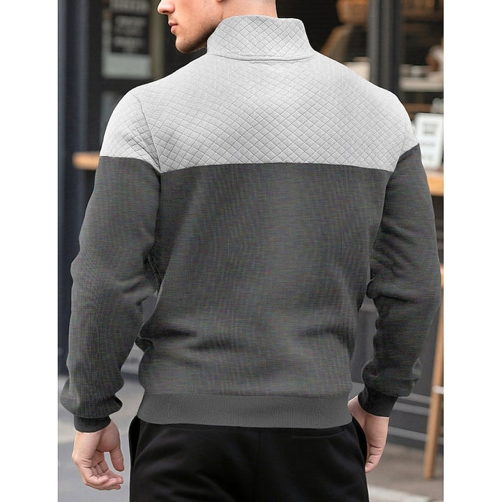 Harvey | Colour-Block Quarter-Zip Pullover