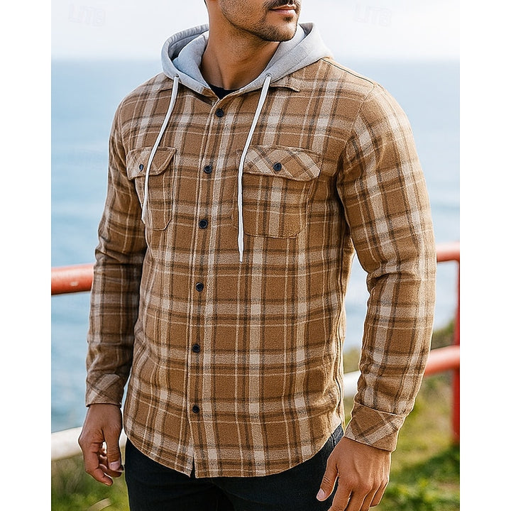 Thatcher | Hooded Checked Shirt Jacket