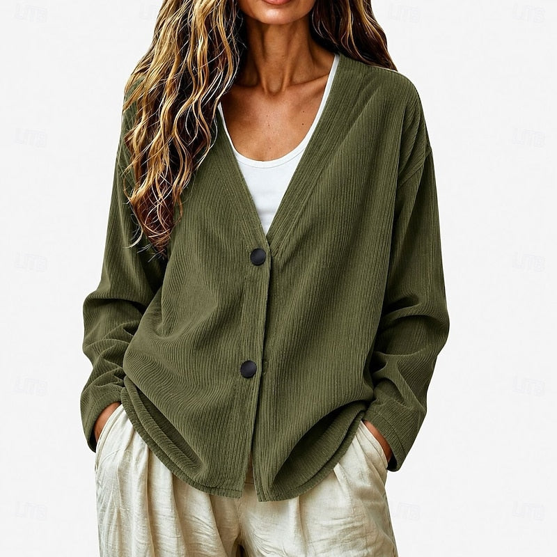 Miriam | Relaxed Button-Front V-Neck Cardigan