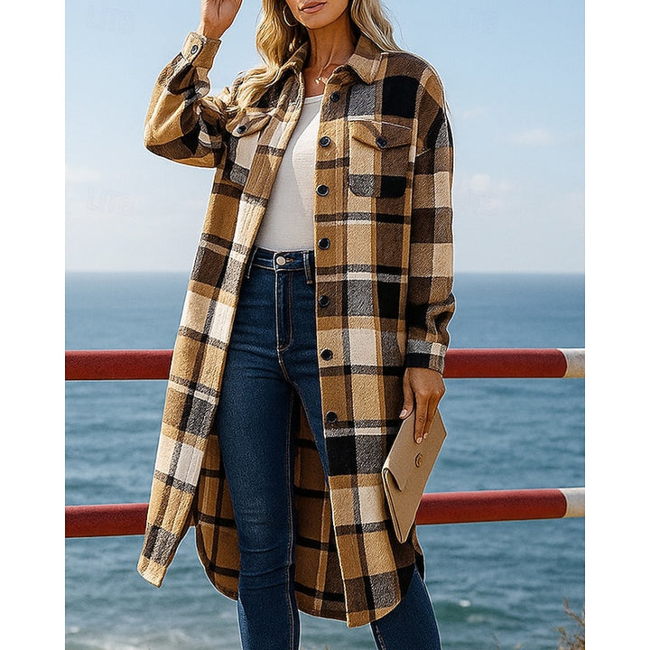 Noreen | Longline Checked Coat