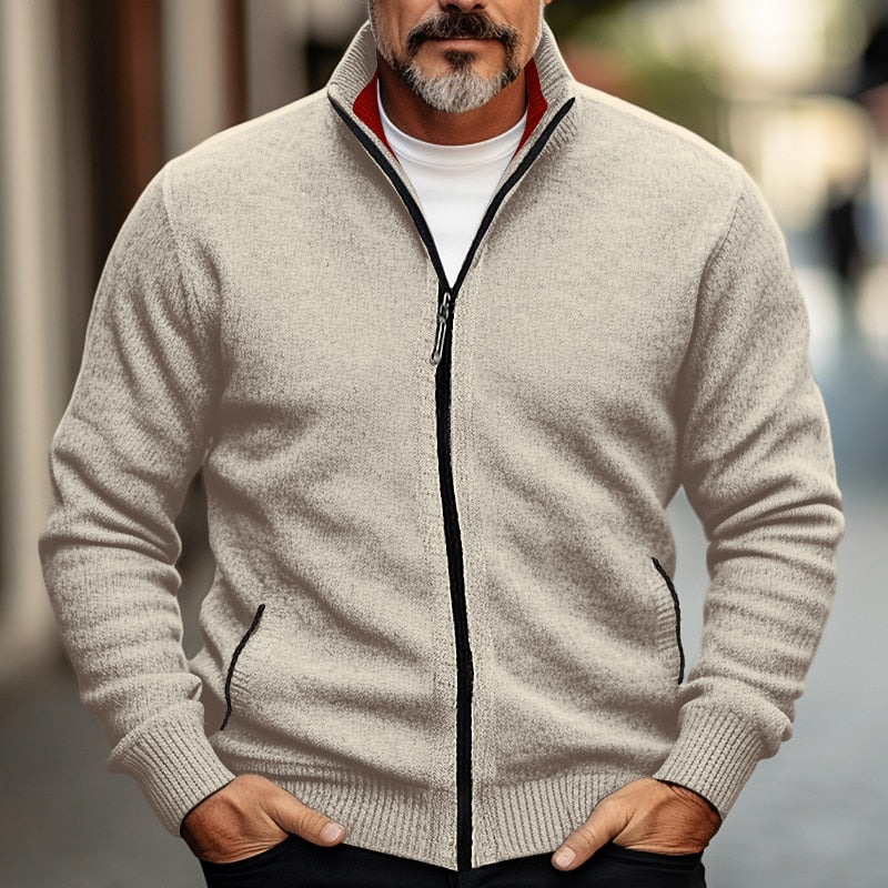 Bennett | Full-Zip Stand Collar Cardigan