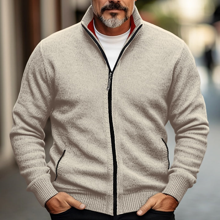 Bennett | Full-Zip Stand Collar Cardigan
