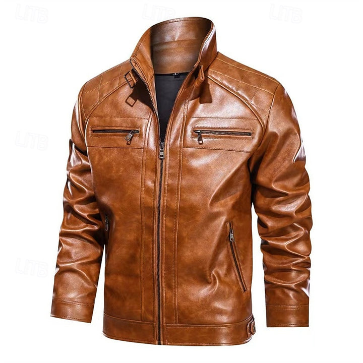Leon | Classic Stand-Collar Biker Jacket