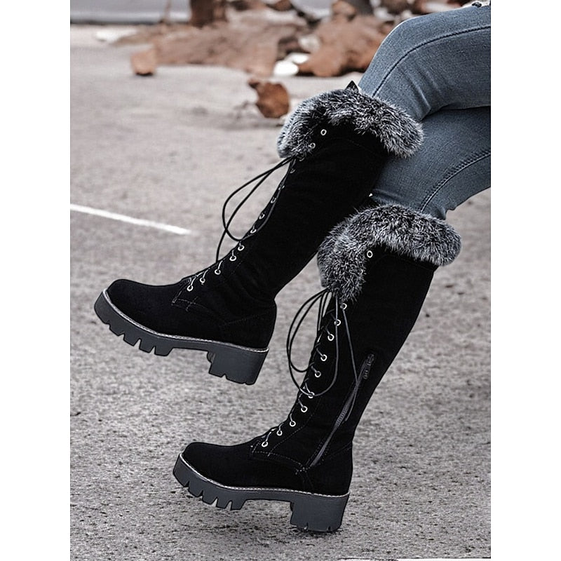 Brenna | Cosy Fur-Trimmed Knee-High Boots