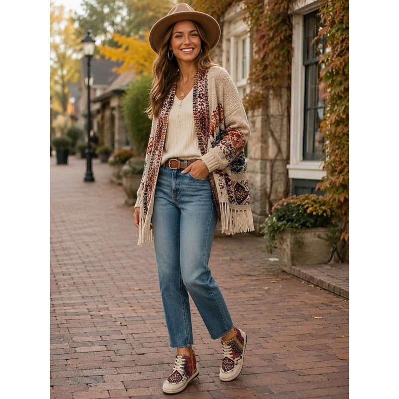 Georgia | Bohemian Patterned High-Top Sneakers